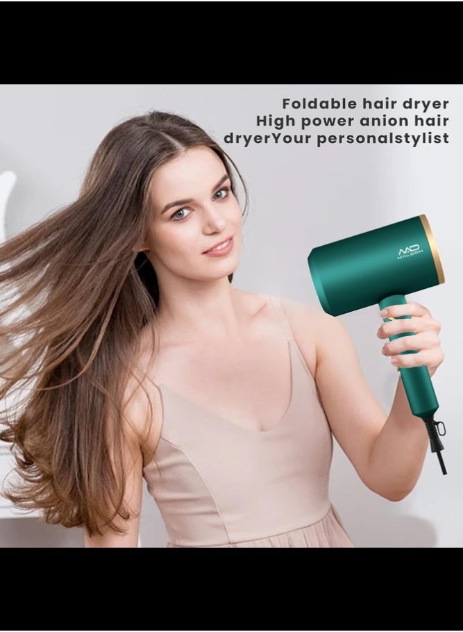 maldon Hair Dryer, 2000W Powerful AC Motor Fast Drying Blow Dryer-Gree - Image 5