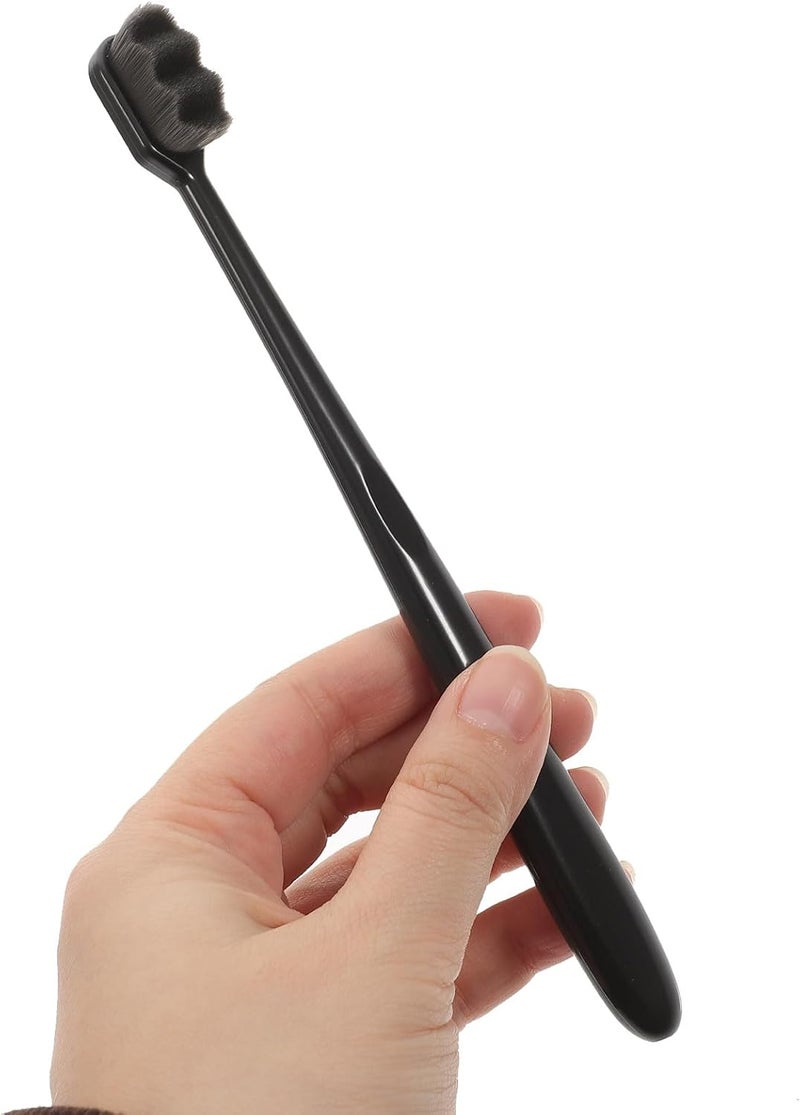 Soft Bristle Toothbrush for Adults 4pcs, Ultra-fine Wear-Resistant Bristles with Black Handle, Travel-Friendly Manual Toothbrush for Sensitive Teeth and Oral Care Random Color - Image 3