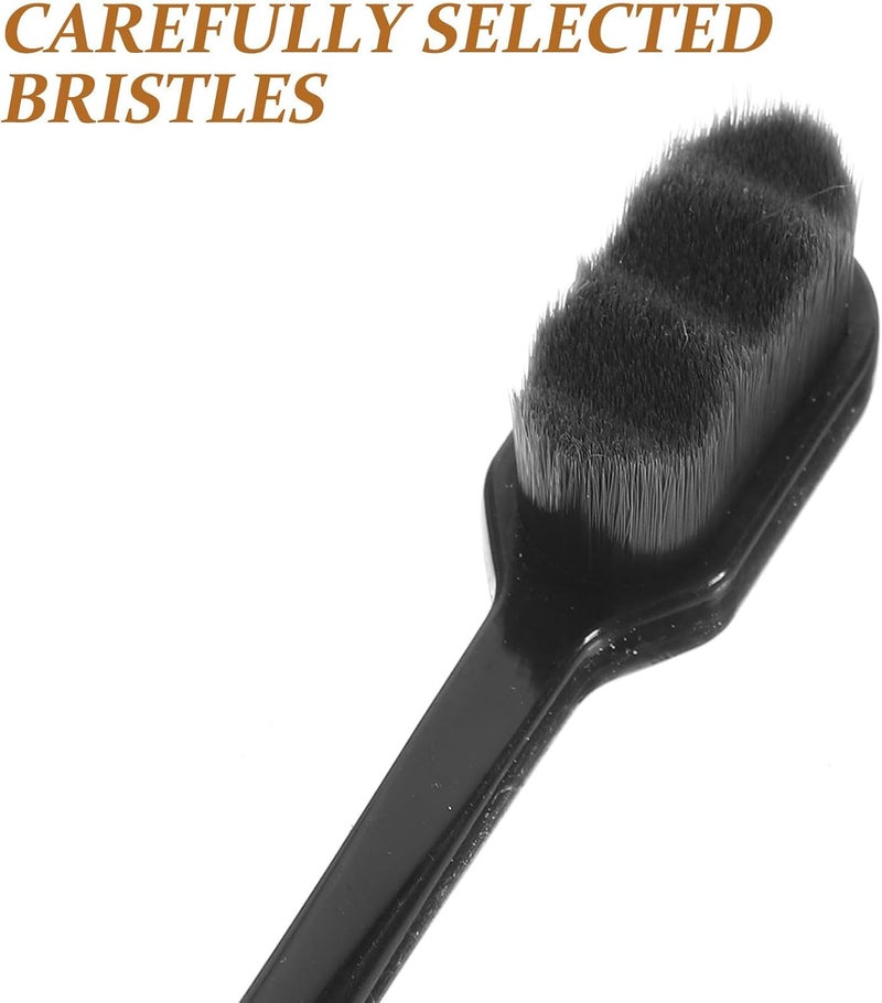 Soft Bristle Toothbrush for Adults 4pcs, Ultra-fine Wear-Resistant Bristles with Black Handle, Travel-Friendly Manual Toothbrush for Sensitive Teeth and Oral Care Random Color - Image 2