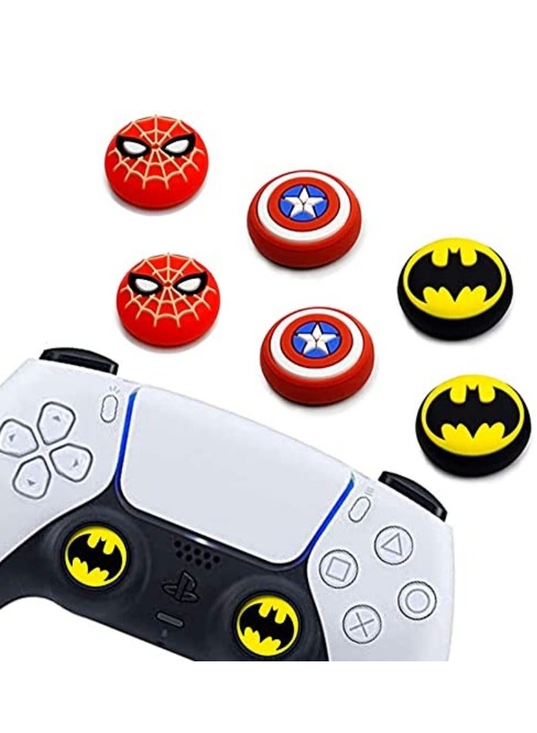 6Pcs Analog Thumb Grip Stick Cover, Wireless Controllers Game Remote Joystick Cap, Fantastic Non-Slip Silicone Handle Protection Cover for PS5/PS4/Xbox one/360/Nintendo Switch PRO - Image 1