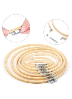 Pllieay 7 Pieces 7 Sizes Embroidery Hoops 4 Inch To 12 Inch Bamboo Circle Cross Stitch Hoop Rings For Craft Sewing And Ornaments  - Image 3