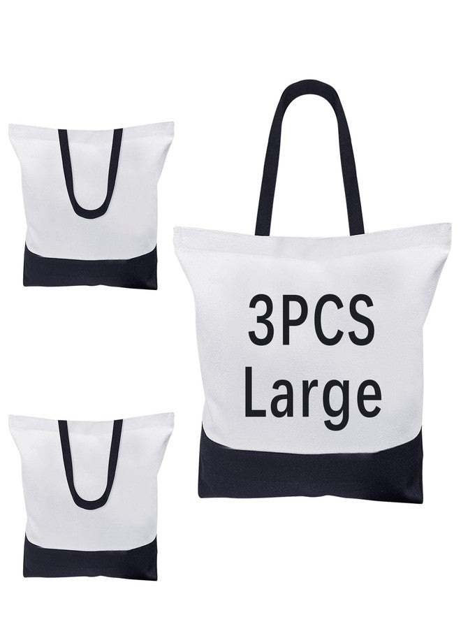 OKBA 3 pcs Sublimation Tote Bags,polyester tote bags for sublimation, blank canvas tote bags for DIY Crafting and Decorating 15 * 18.5 * 4 in - Image 1