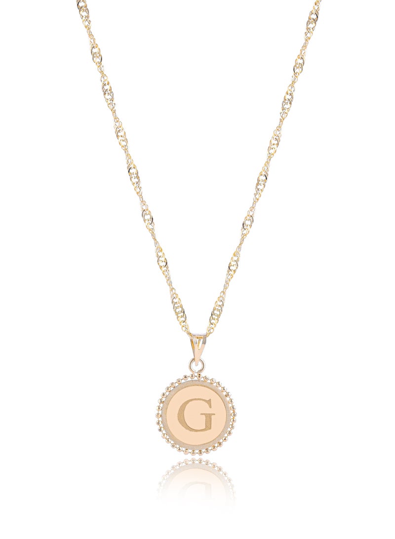 BAFLEH JEWELLERY 21K Gold 'G' Pendant Necklace - Image 1