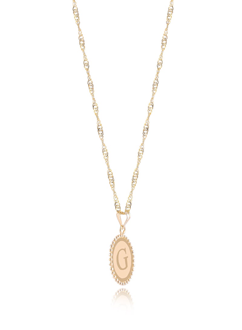 BAFLEH JEWELLERY 21K Gold 'G' Pendant Necklace - Image 2