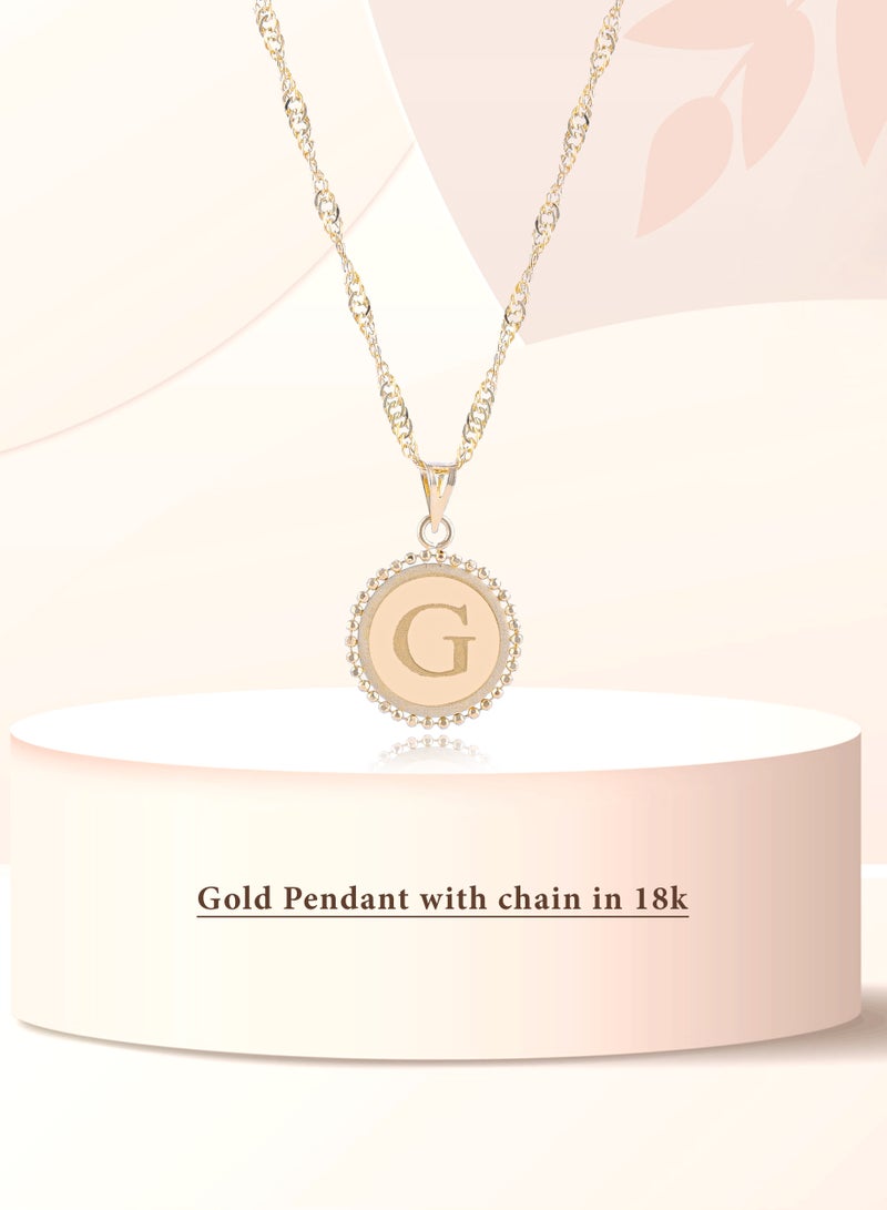 BAFLEH JEWELLERY 21K Gold 'G' Pendant Necklace - Image 4