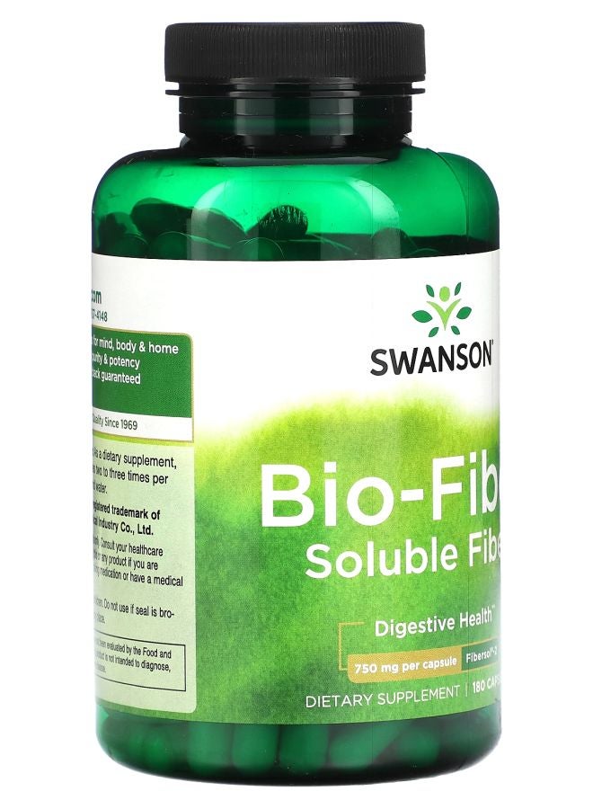 SWANSON Bio-Fiber 750 mg 180 Capsules - Image 2