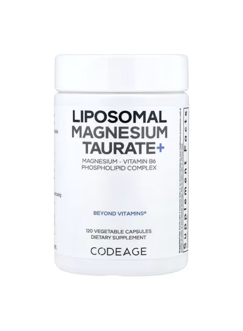 Codeage Liposomal Magnesium Taurate+, 120 Vegetable Capsules