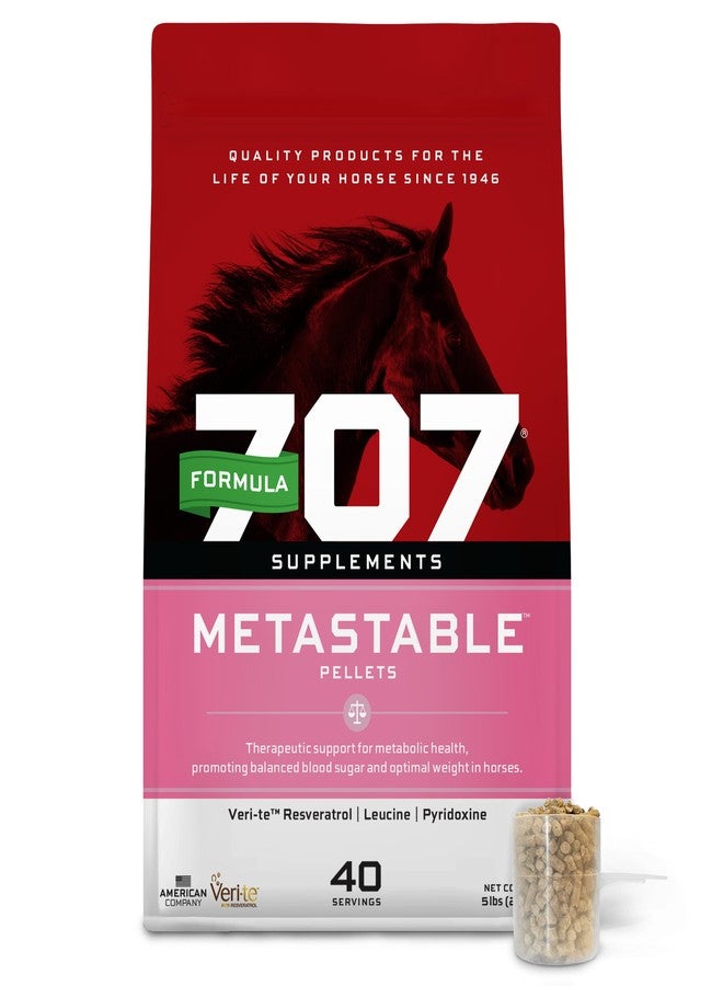 Formula 707 MetaStable Pellets for Horses 5 lb Bag - 40 Servings - University-Studied Support for Horses with Laminitis, Insulin Resistance & Metabolic Disorders - Image 1
