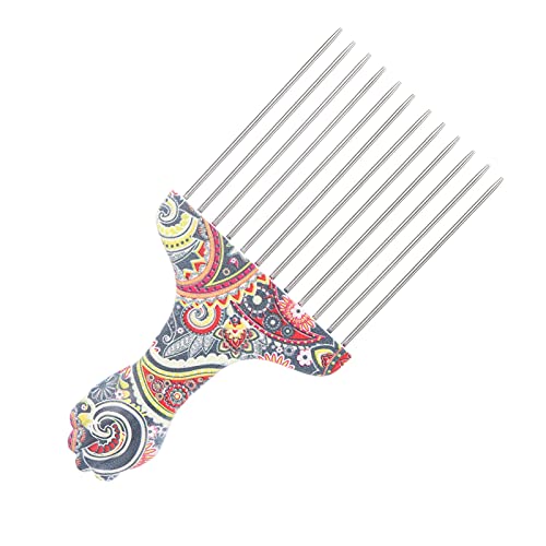 Yinhing Professional Hair Styling Pick Comb - Stainless Steel, for Afro Hair, Suitable for Women and Men (Waist flower K4) - Image 5
