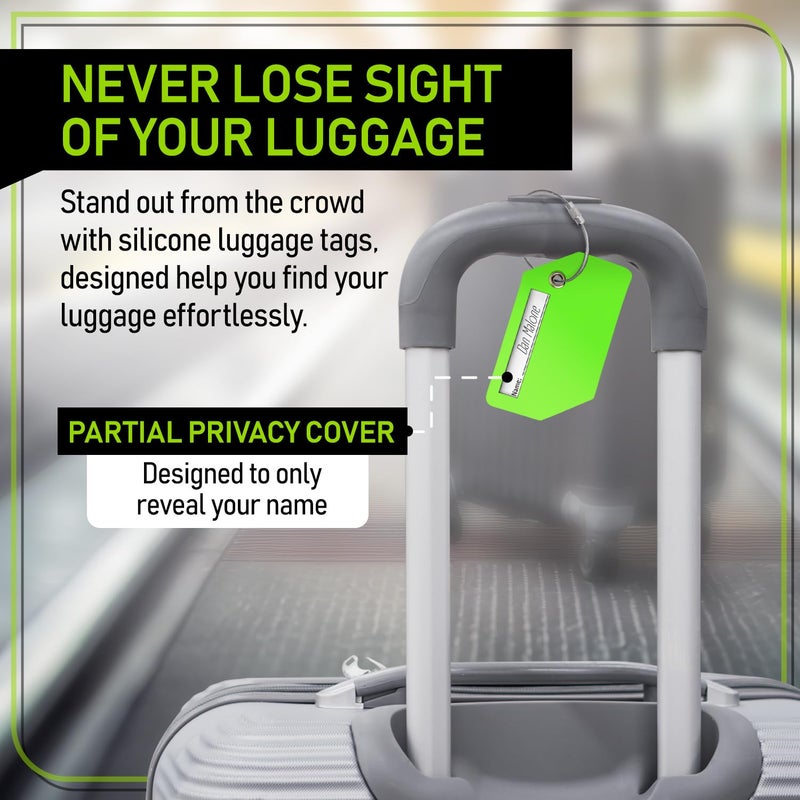 Untethered Untethered 4-Pack Luggage Tag Set | Luggage Tags, Luggage Tags for Suitcases, Bag Tag, Luggage Tags 4 Pack, Suitcase Tags, Identifiers Travel Bag Tags for Luggage, Name Travel Tags for Luggage  - Image 4