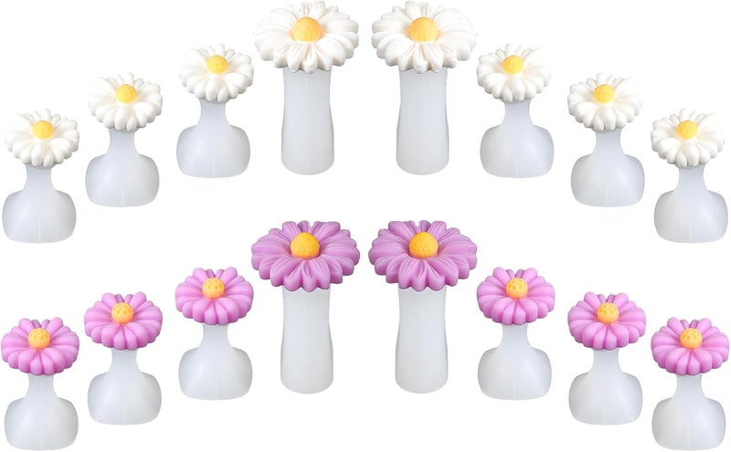16 pcs Daisy Toe Separators Silicone Flower Toe Spacers Cute Toes Dividers Pedicures Nail Art Tools for Women Men Straightening Overlapping Crooked Bunion Pads Soft Gel Foot Nail Salon Manicure