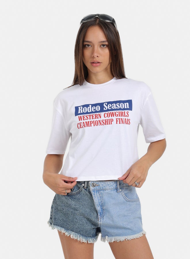 Carina Off White Printed T-Shirt - Image 1