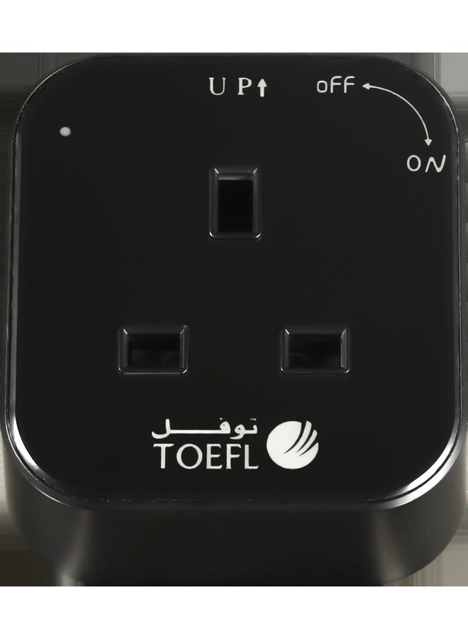 TOEFL Triple Conduit Socket Head – Square – Stone Black – 13A, TOEFL - Image 1