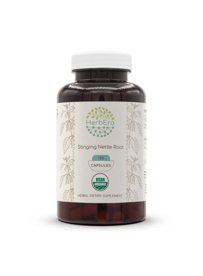 HerbEra Stinging Nettle Root USDA Organic 120 Capsules | Natural Herbal Supplement | Certified Organic Vegetarian Capsules and Organic Stinging Nettle (Urtica Dioica) Dried Root (120 Capsules) - Image 1