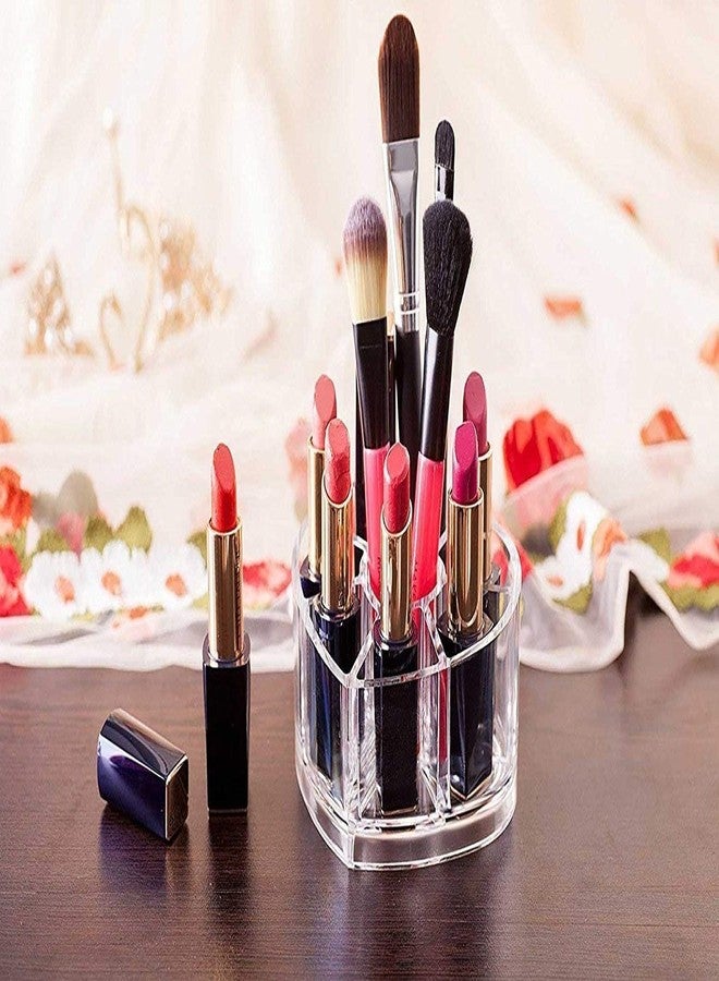 DAVALBA Heart Shape Cosmetic Makeup Organizer for Women, Bride & Girls Heart Shape Storage Organiser Box Vanity Case Holder for Lipsticks, Skincare Kit & Brushes Set(Transparent, Pack Of 1) - Image 1