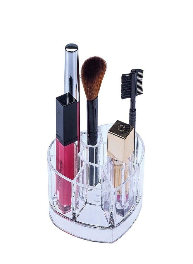 DAVALBA Heart Shape Cosmetic Makeup Organizer for Women, Bride & Girls Heart Shape Storage Organiser Box Vanity Case Holder for Lipsticks, Skincare Kit & Brushes Set(Transparent, Pack Of 1) - Image 5
