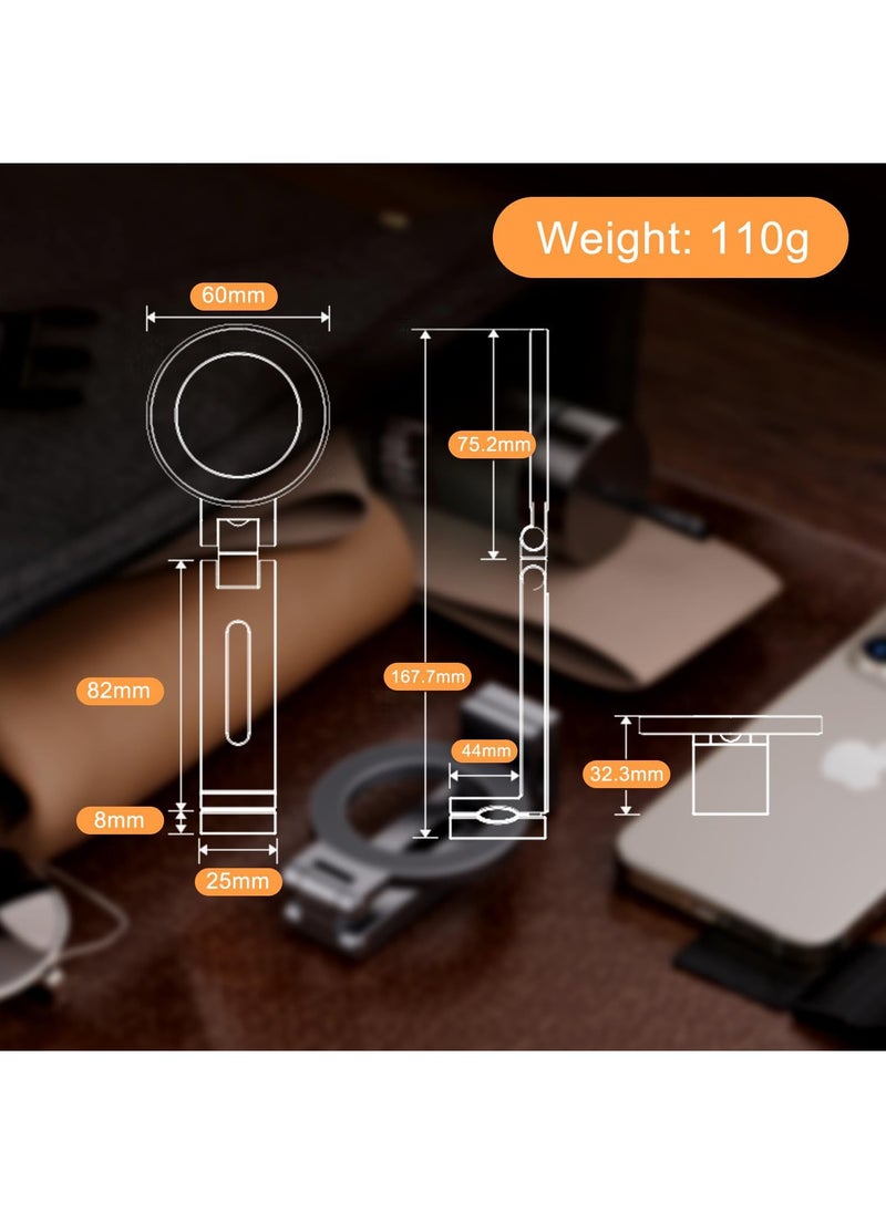 هاي هونور - حامل هاتف مغناطيسي بمشبك لأجهزة iPhone وAndroid | حامل قابل للتعديل بزاوية 360 درجة لعربات التسوق والمكتب | حامل ثلاثي القوائم عالمي بقياس ربع بوصة | استخدام حر اليدين ومناسب للمبدعين (فضي) - Image 1