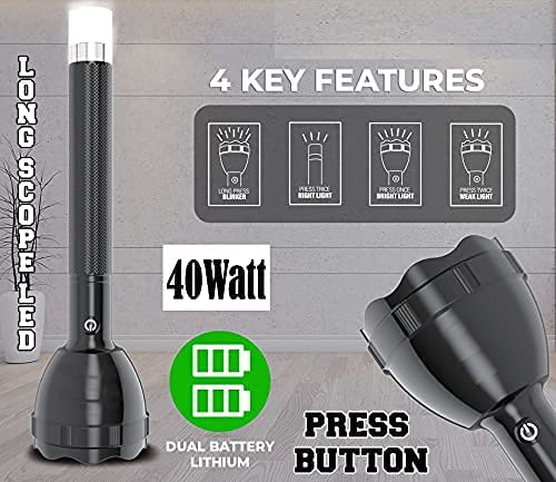 DotCom Rechargeable Aluminum Alloy Flashlight| with Three Level Lights Adjustments | Compact & Portable LED Torch Durable and Waterproof Torch Light for Camping, Hiking and Outdoors - Image 2