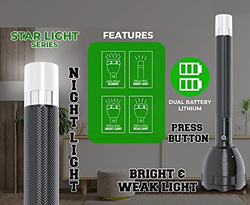 DotCom Rechargeable Aluminum Alloy Flashlight| with Three Level Lights Adjustments | Compact & Portable LED Torch Durable and Waterproof Torch Light for Camping, Hiking and Outdoors - Image 3