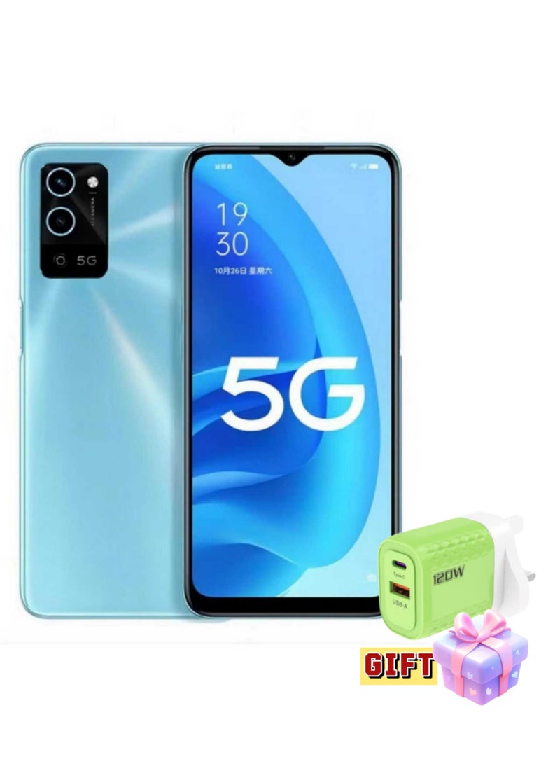 أوبو A56 5G Dual Sim Blue 8GB RAM 256GB+Free Gift Pack High Power Charger Type-C And USB-A - Image 1
