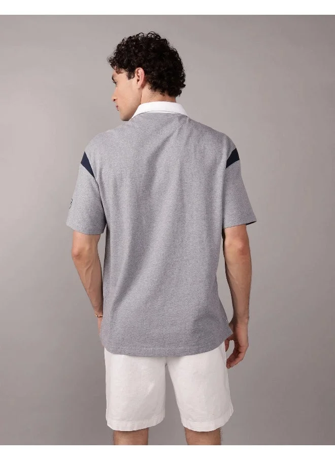 American Eagle AE Contrast Sleeve Polo Shirt