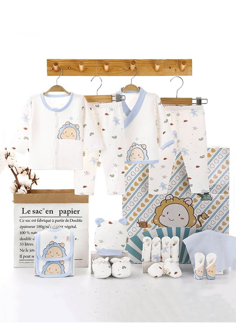 MIXDE - 18PCS Newborn Baby Gift Set, Newborn Layette Gift Set for Boys and Girls, Babies Essential Clothes Accessories with Baby Blanket, 100% Premium Cotton, for Spring Summer Autumn Winter Four Seasons - Image 1