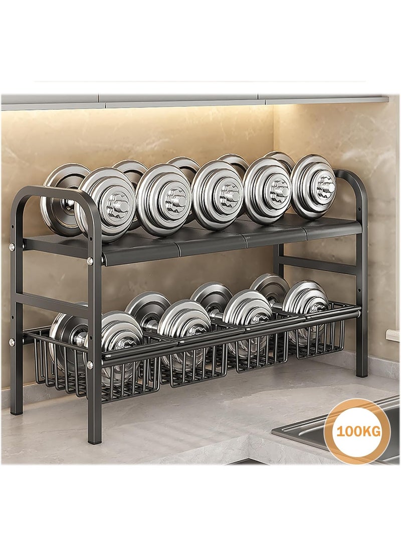 U-HOOME Under Sink Organizer,2 Tier Expandable Cabinet Shelf Organizer,Under Sink Storage Rack with 5 Removable Panels and 5 Baskets Under for Kitchen Bathroom,Countertop - Image 4