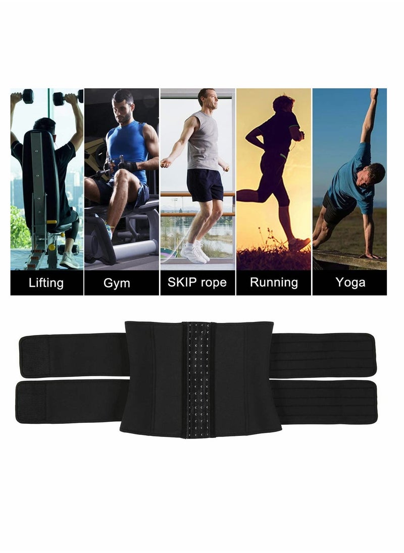 Generic - Waist Trimmer Trainer Belt Workout for Women Men, Slimming Weight Loss Fitness Fat Burner Trimmer Band Back Support,  Abdomen Neoprene Sports Sculpting and Improved Posture (Black) XXL - Image 1