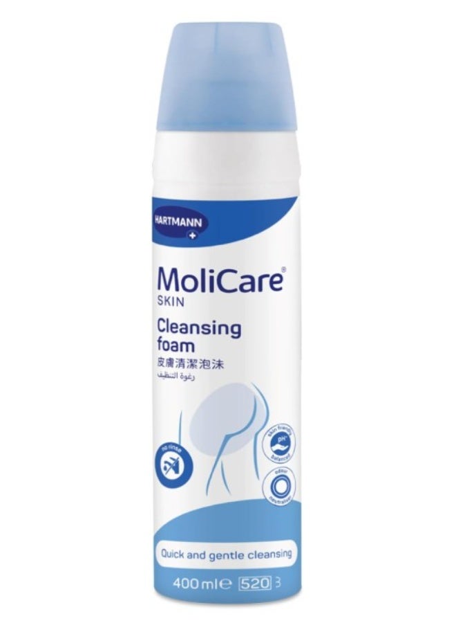 Hartmann MoliCare Skin Cleansing Foam 400ml – Gentle No-Rinse Personal Cleansing Foam - Image 1