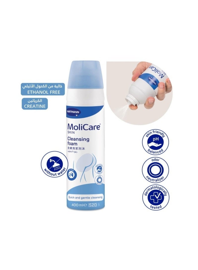 Hartmann MoliCare Skin Cleansing Foam 400ml – Gentle No-Rinse Personal Cleansing Foam - Image 2