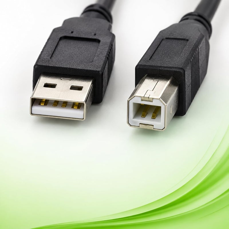  تراضين USB 2.0 Printer Cable 5M, Type-A to Type-B High-Speed 480Mbps Cord, Flexible PVC Jacket, Compatible with HP, Canon, Epson, Brother, Dell Printers, Scanners, Windows Mac Linux - Black-5M - Image 2