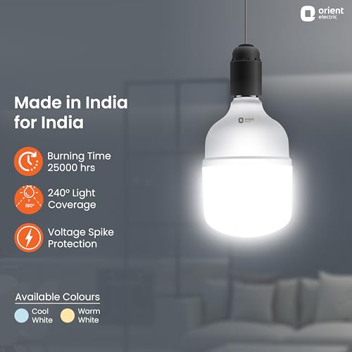 Orient Electric Eternal Shine LED Bulb | 30 Watts | 12 Months Warranty | Cool White (Pack of 1) | 25000 Hours + 180 degree coverage | BIS Certified - Image 3