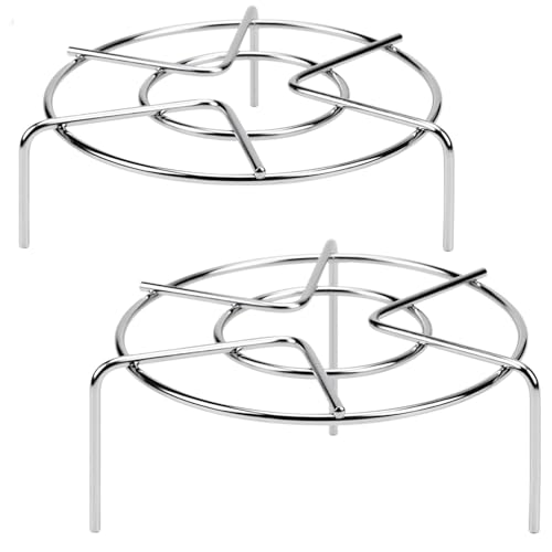 CELEORIS Steamer Rack For Pots, 2-4/5" and 2" Tall Trivet for Instant Pot 6 Qt and 8 Qt, 18/8 Stainless Steel Steaming Rack Fit Pressure Cooker (7" Dia - 2Pcs) - Image 1
