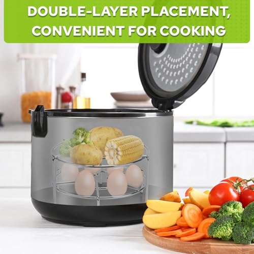 CELEORIS Steamer Rack For Pots, 2-4/5" and 2" Tall Trivet for Instant Pot 6 Qt and 8 Qt, 18/8 Stainless Steel Steaming Rack Fit Pressure Cooker (7" Dia - 2Pcs) - Image 5