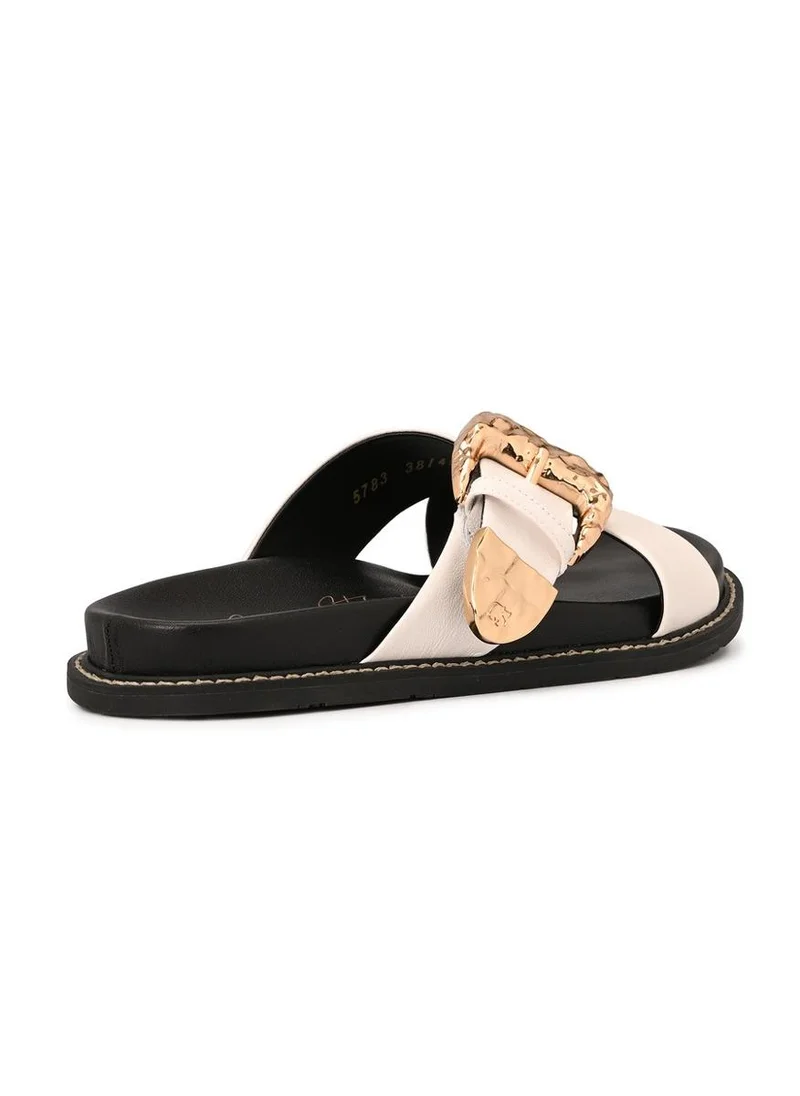 Carmen Steffens  Papete White Bianco Crossed Straps with Buckle for Women | Best Price UAE