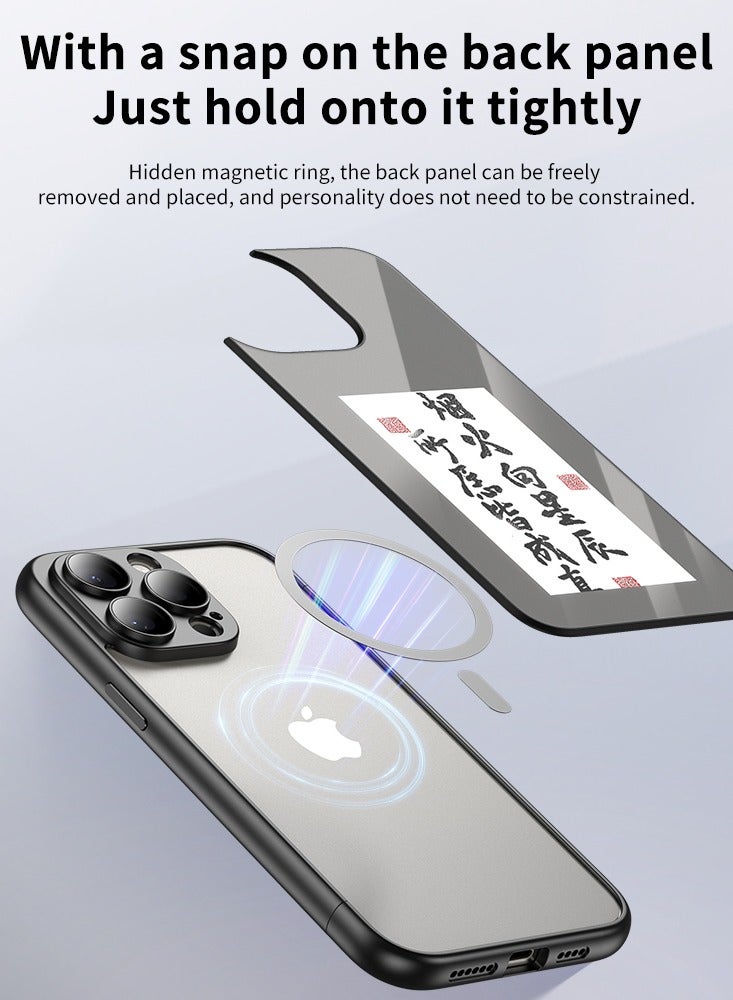 حافظة هاتف ذكية بالحبر، شاشة حبر DIY، متوافقة مع IPhone15Pro، أسود - Image 4