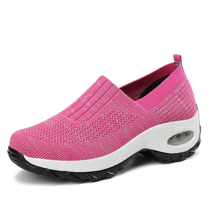 Women's Breathable Walking Shoes Slip-on Casual Sports Shoes Mesh Upper Height  Increasing