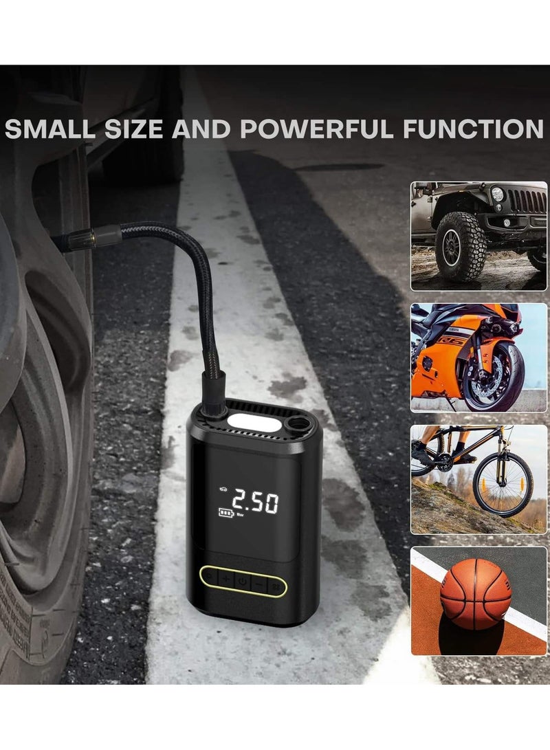MUNTAQI Portable Digital Tire Inflator – Cordless Car Air Pump with LED Display, Rechargeable Battery & Multiple Nozzle Attachments for Cars, Bikes, Motorcycles & Sports Balls - Image 2