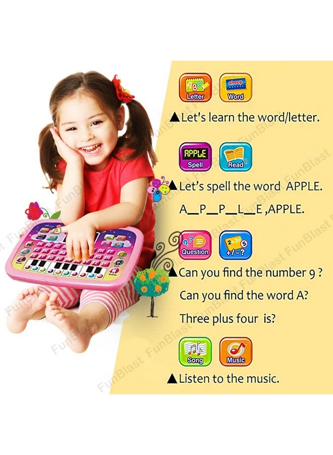 فنبلاست كمبيوتر محمول FunBlast للأطفال، كمبيوتر تعليمي للأطفال، لعبة كمبيوتر محمول، كمبيوتر تعليمي ABC للأولاد والبنات بعمر 3 سنوات، يتعلم الحروف الأبجدية والأرقام مع البيانو وشاشة LED والموسيقى (أزرق)
