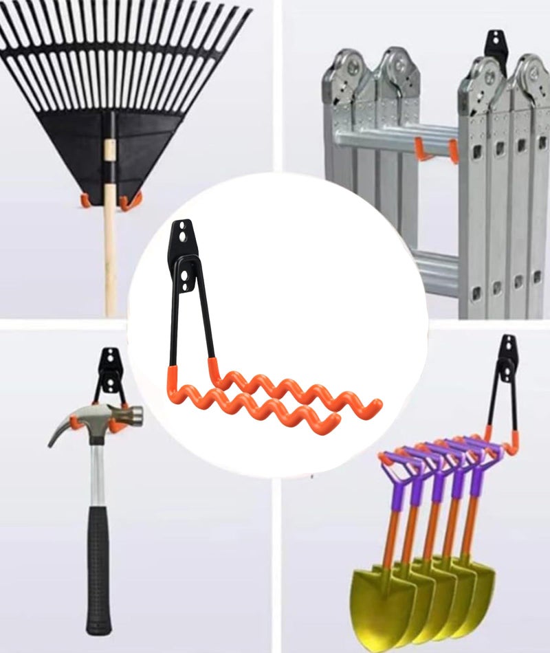 KalamkariX Tennis Racket Wall Mount, Badminton Racket Holder, Wall Mount Racket, Paddle Holder for Living Room, Tennis Paddle Holder, Orange Wave Hook (No Accessories Included) - Image 5