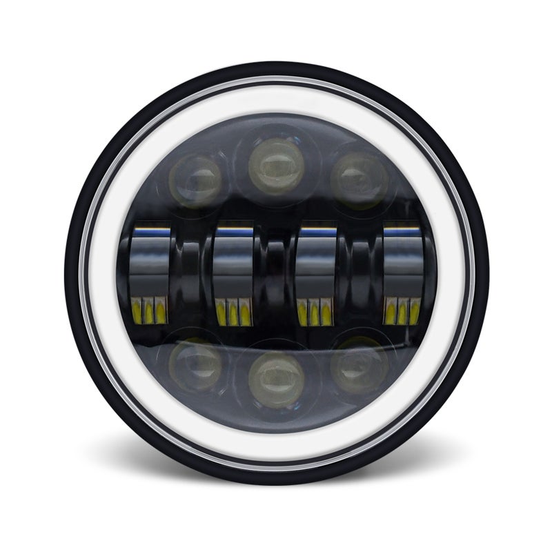 5-3/4 5.75 Inch LED Headlight, 1PC Round Motorcycle Headlight with DRL/Turn Signal/Low Beam/High Beam IP67 Waterproof Headlight Replacement for Motorcycles Cars - Image 1