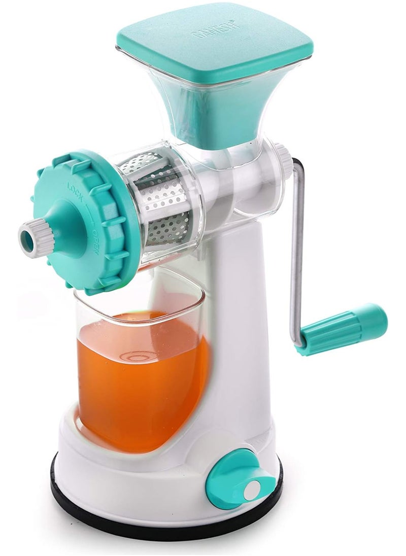 GANESH Fruit & Vegetable Steel Handle Vacuum Locking base Juicer Machine, Juice Maker, Orange Juicer, Blue  - Image 1