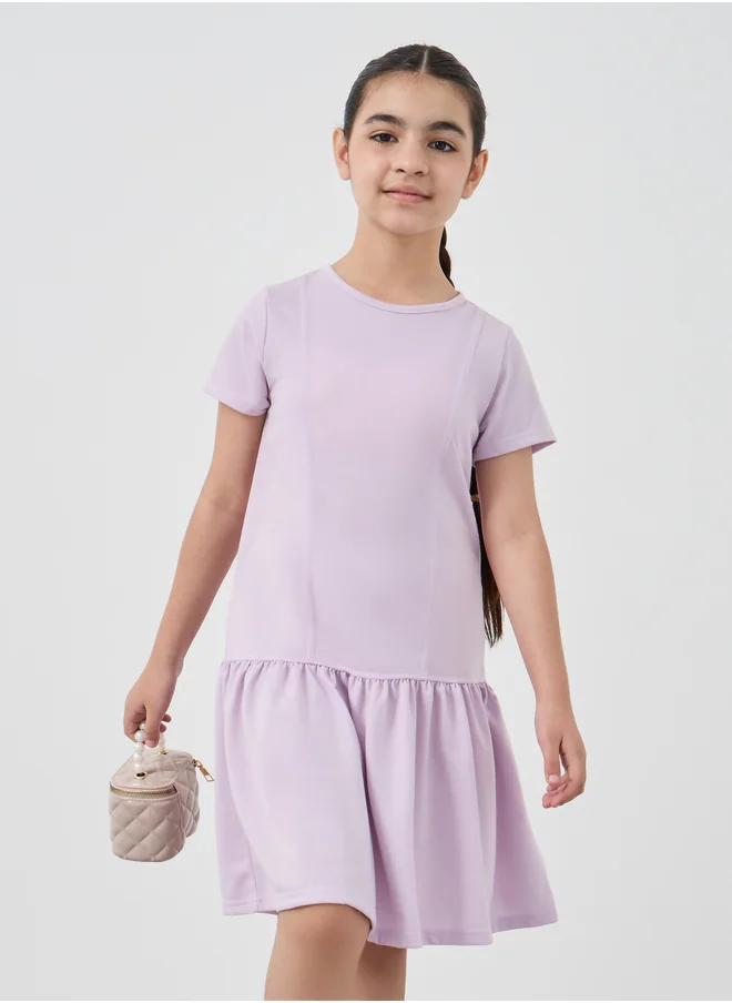 Styli Styli Solid Drop Waist Knee-Length Dress