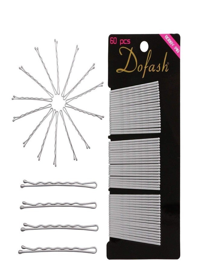 Dofash 5CM/2In Wavy Bobby Pins Silver Hairpins Metal Hair Grips for Hair Decoration 60pcs（Silver） - Image 1