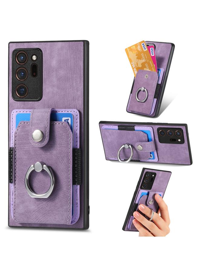 S-TOP Case For Samsung Galaxy Note20 Ultra Retro Skin-feel Ring Card Wallet Phone Case - Image 1