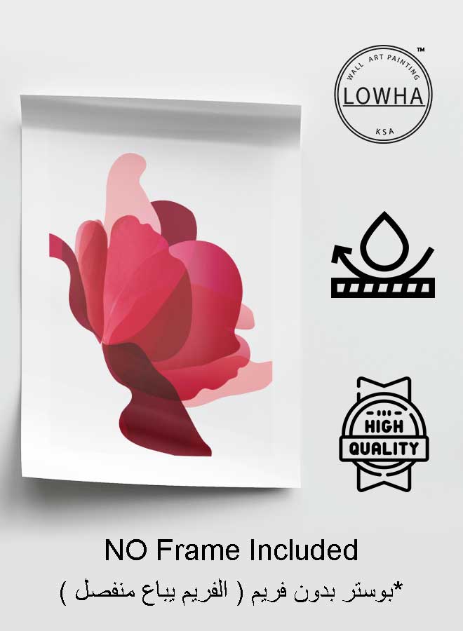 LOWHA Poster Painting Art With Four Separate Pieces Of Double-Sided Stickers Flower Abstract Art For Home Bedroom Living Room And Office Decor - Image 3