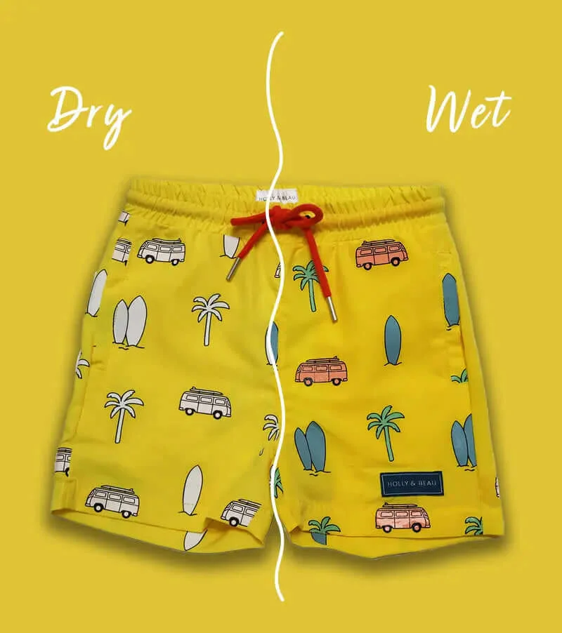هولي وبو Boys surf colour changing swim shorts
