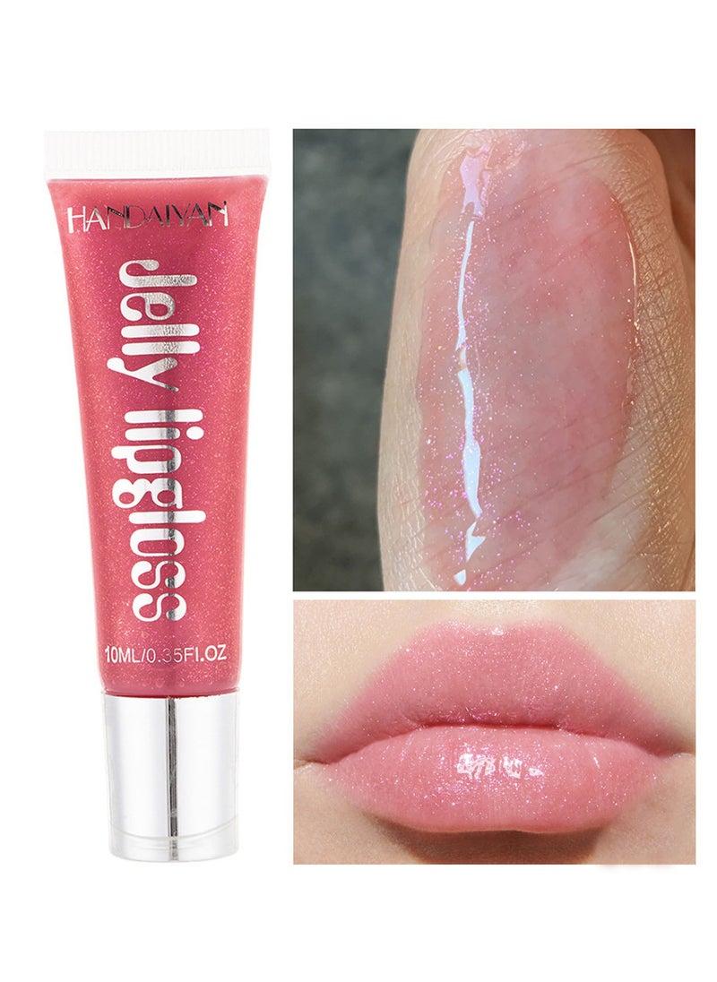 Handaiyan Lip Gloss Hydrating Moisturizing Long Lasting High Glossy Jelly Lip Stain Super Gloss Balm Oil Tinted Treatment Lip Glow Glass Shine Glitter Makeup Beauty Colored Bright Lifter For Women Girls  - Image 1