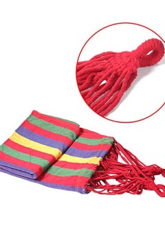 KUYING Double Deck 2 person Cotton fabric Canvas Travel hammock 450 lb ultra light Camping Hammock Portable Beach swing Bed with Hardwood Extension Pole Tree Hanging Hanging Outdoor Indoor Bed (Red)  - Image 4