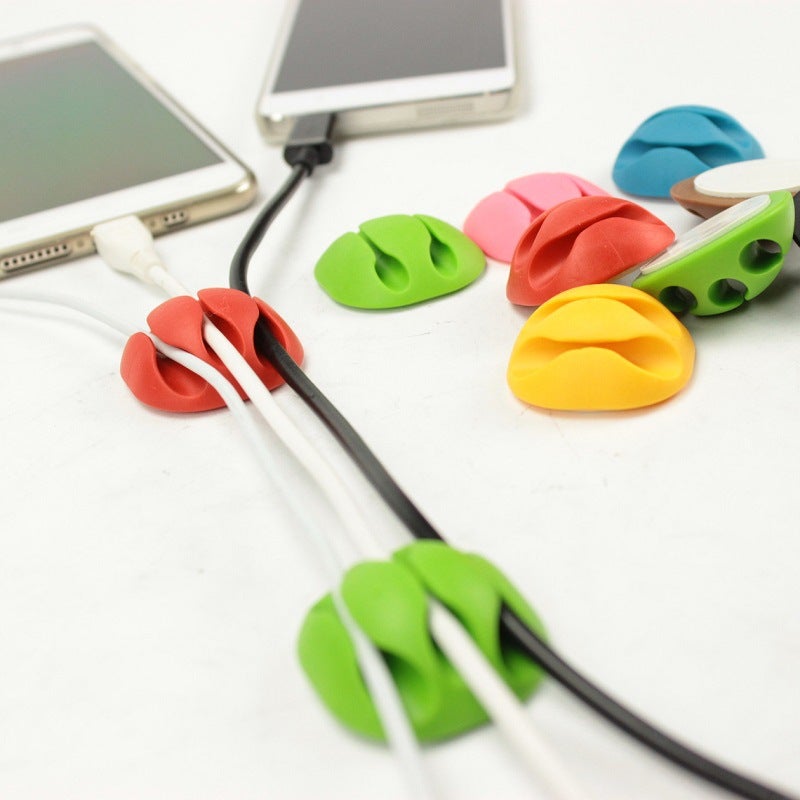 Silicone Cable Organizer With Adhesive Backing, Five-Hole Cable Winder, One-Hole, Two-Hole, Three-Hole Cable Clip With Adhesive Design - Image 3
